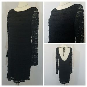 little black dress backless lace